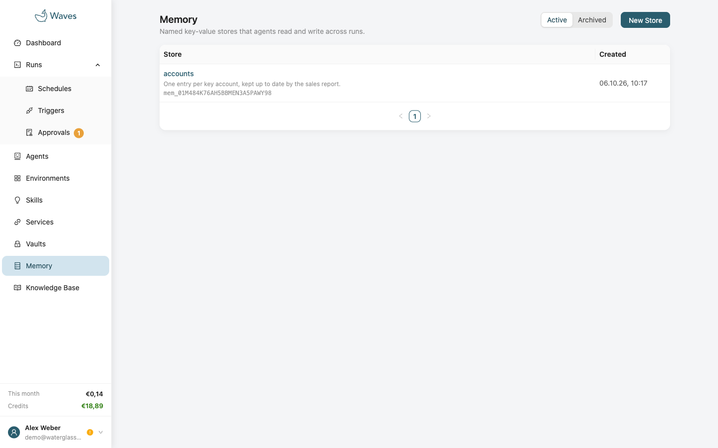 The Memory page