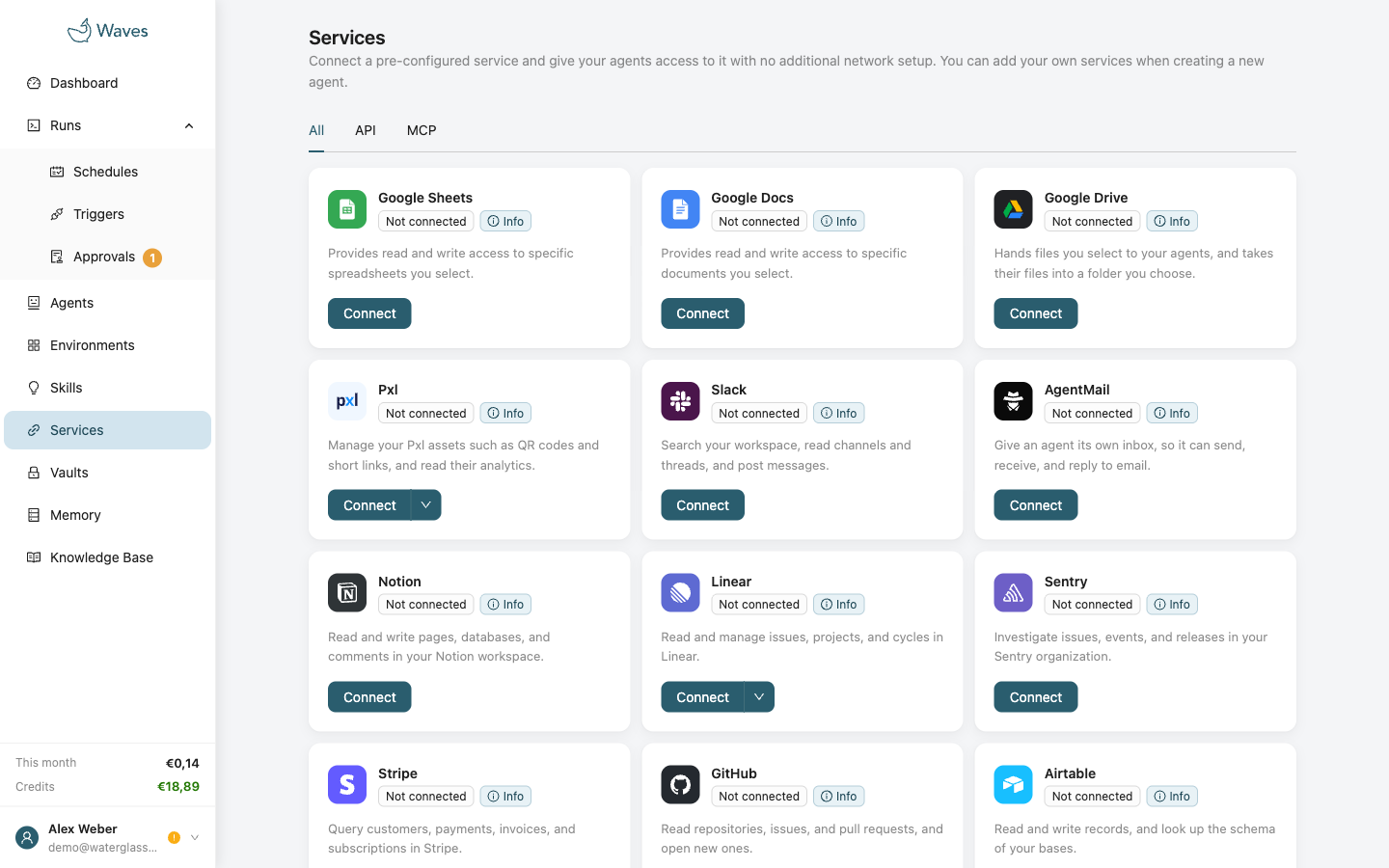 The Services page